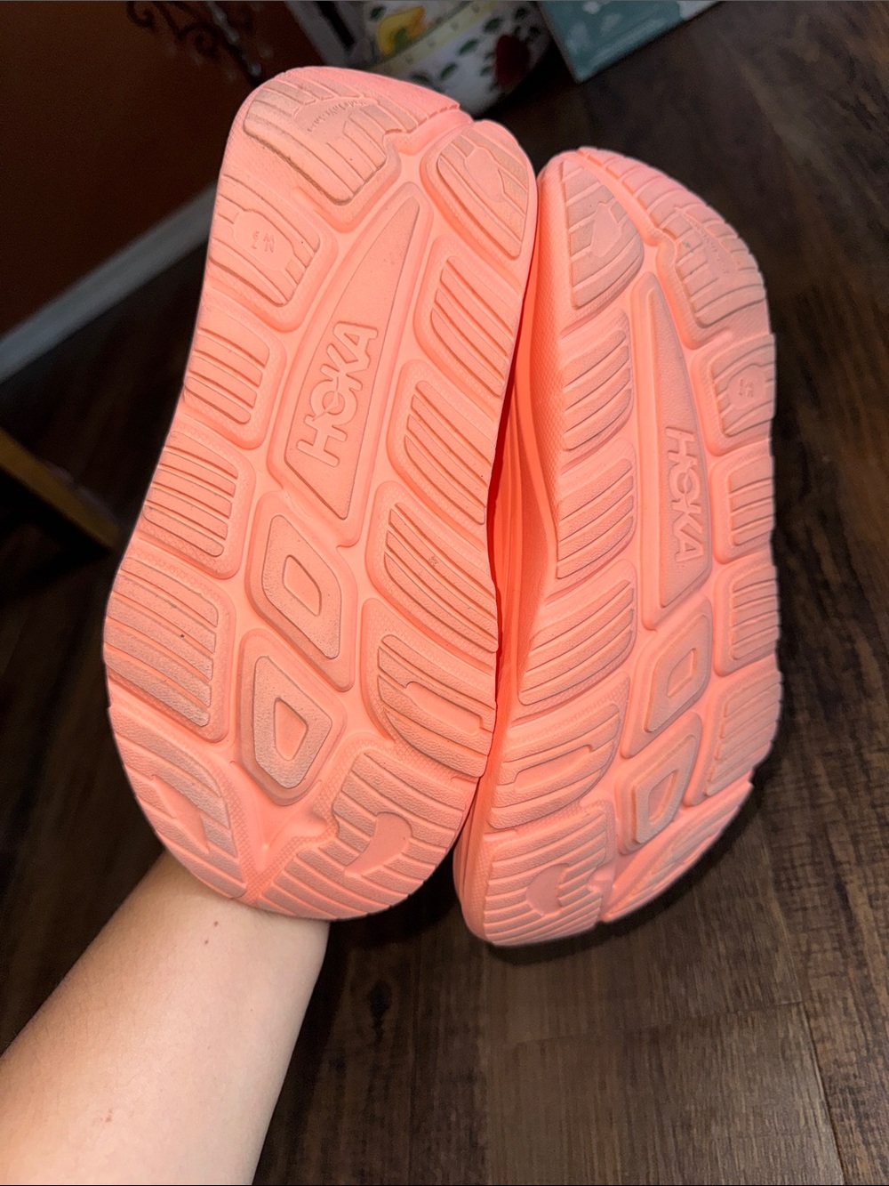 Hoka Coral/Orange Recovery Slide Sandals - Picture 5 of 11